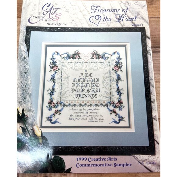 1999 Creative Arts Commemorative Cross-Stitch Sampler Kit "Treasures Of The Hear - Picture 2 of 3